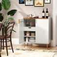 thumbnail image 5 of DXYJCNL Wine Bar Cabinet with Fluted Texture  Modern Coffee Cabinet with &amp;Glass Holder  White Kitchen Buffet Sideboard  Freestanding Liquor Cabinet for Dining Room Living Room, 5 of 7