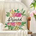 thumbnail image 5 of Easter Blessing Bunny Decorative Throw Pillow Covers 18 x 18 Set of 4, Hip Hop Rejoiced Rabbit Rose Flowers Cushion Case Decor, Floral Carrot Eggs Home Decoration for Sofa Couch, 5 of 5