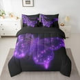 thumbnail image 5 of Castle Fairy Flying Butterfly 7-Piece Twin Bedding Sets,Black Purple Bedding Comforter Set,Neon Gradient Breathable Sheet Sets,Ultra Soft Animal Home Decor,Reversible, 5 of 9