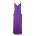 thumbnail image 2 of Fiudx Robes pour Femmes Été Couleur Unie Col Rond Robe Mi-Longue Décontractée Coupe Ajustée Sans Manches Robes de Fête de Vacances Offre Liquidation du Jour, 2 of 3