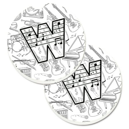 

Carolines Treasures CJ2007-WCARC Letter W Musical Note Letters Set of 2 Cup Holder Car Coasters Large multicolor