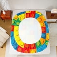 thumbnail image 4 of Games Bed Sheet Set Bedroom Color Building Blocks Fitted Sheet Gift Toy Brick Bedding Set Nursery Bed Cover with Pillowcase Decor 2 Pcs Twin Size, 4 of 5