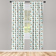 thumbnail image 3 of Ambesonne Animals Curtains, Cartoon Bee Sketch ABC Art, Pair of 28"x84", White Mustard and Teal, 3 of 4