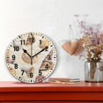 thumbnail image 2 of Yayeee 10" Wall Clock Battery Operated Quartz Round Silent Non-Ticking Home Decor, Beige Watercolor Seashells, 2 of 6