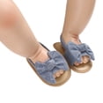 thumbnail image 3 of Baby Girl Bow Knot Sandals Cute Soft Sole Flat Princess Shoes Newborn Infant Non-Slip First Walkers, 3 of 7