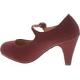 thumbnail image 3 of Chase & Chloe Womens KIMMY-21 Fashion Pumps Shoes, Burgundy Nub, 10, 3 of 4
