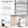 thumbnail image 3 of Transparent PEVA Shower Curtain - Black Window Design - 71x71 Inches, 3 of 6
