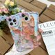 thumbnail image 4 of Funda para iPhone 11 para mujer, con marco ondulado rizado, diseño de flores con pintura al óleo retro colorida y rayo láser brillante, compatible con iPhone 11 (rosa), 4 of 8