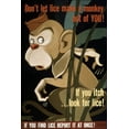 thumbnail image 1 of 24"x36" Gallery Poster, Don't Let Lice Make a Monkey out of You! If You Itch...Look for Lice! If You Find Lice Report it at Once! 1941, 1 of 1