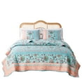 thumbnail image 4 of Barefoot Bungalow Audrey Vintage Floral Quilt Set, Reversibe, 2-Piece Twin-XL, Turquoise, 4 of 8