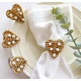 thumbnail image 3 of nipocaio Napkin Rings Wedding Event Decoration Chairs Buckles Handmade Khaki Crafts Rhinestone Bows Holders Rattan Pearl Heart(6 Pieces), 3 of 4