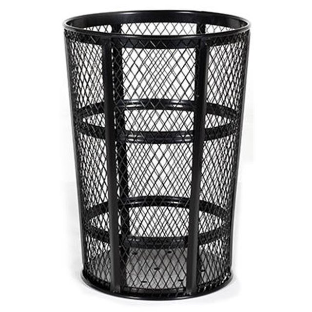 Vestil Manufacturing TR-MXR-48-BK 48 gal Rond Poubelles Métalliques Expansées Réceptives - Noir