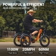 thumbnail image 3 of ADDMOTOR Citytan Folding Electric Trike for Adults, 65 Miles, 48V 13.5Ah Battery, 20 Mph, 500W Rear-Drive Motor E-Tricycle with Suspension, Differential, Parking Brake System, 20x3.0 Fat Tire, 3 of 10