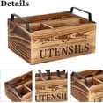 thumbnail image 2 of Wood Utensil Holder, Silverware Organizer with 4 Compartments for Kitchen Counter, Farmhouse Wood Flatware Utensil Organizer Storage Box for Silverware Fork Spoon Spatula., 2 of 6