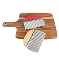 thumbnail image 4 of POINTERTECK Stainless Steel Wave Cutter Wave Potato Cutter For Potatoes  Crinkle  Fries And Fruit  Vegetable Blade With Wavy Edge, 4 of 6