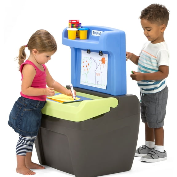 Simplay3 Toy Box Double-Sided Dry Erase Easel with Storage