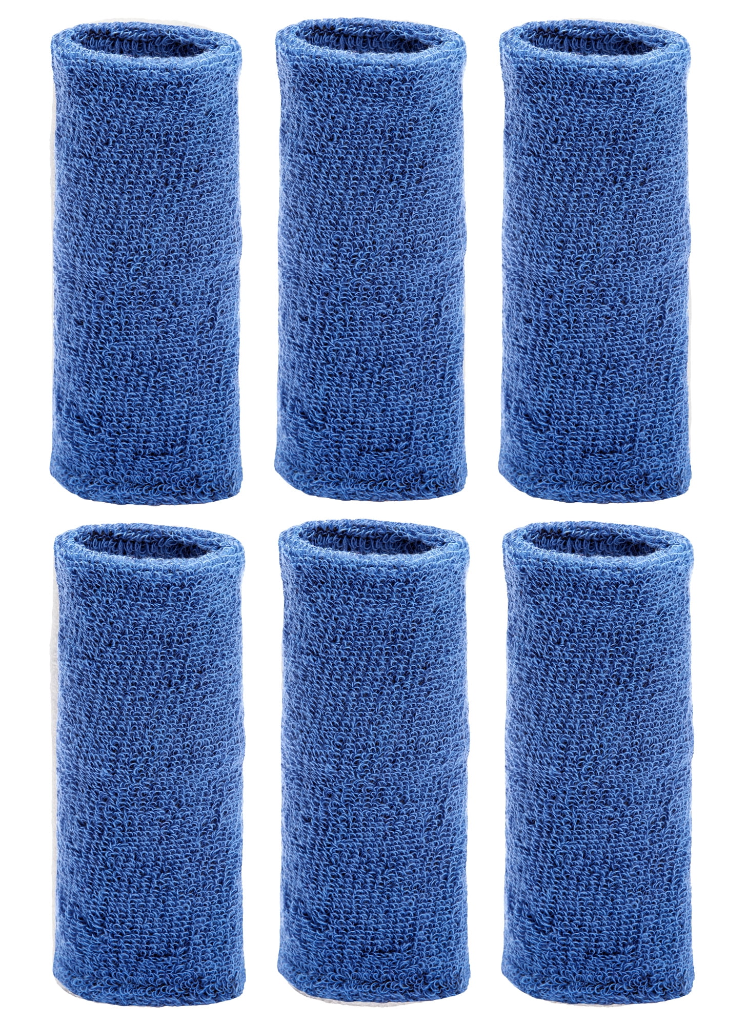 Unique Sports Wrist Towel 6 pack - 6 inch long wristband - Blue