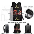 thumbnail image 6 of HUIACONG Moon Star Mushroom Print Backpack for Girls Boys for Students Ages 6-18 Large Capacity Water Resistant for Elementary Middle High School Back to School Daily Use, 6 of 6