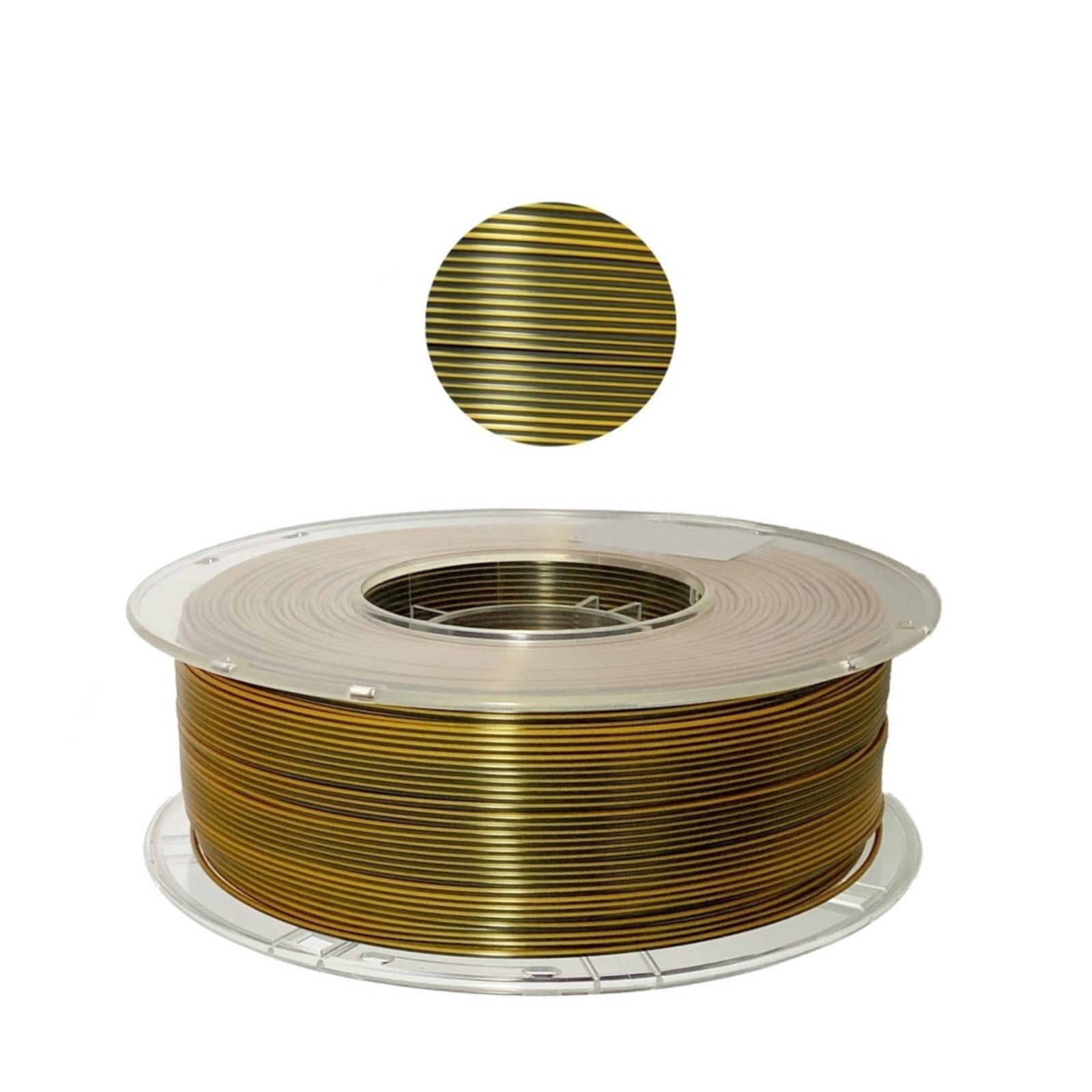Black-Golden 3D Printer Filament, Creativity Mixed Colors Silk-like PLA, Dimensional Accuracy 1.75mm +/- 0.02mm, Easy-to-Print, 1KG