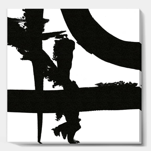 Designart 'Black & White Crossing Paths I' Modern & Contemporary gallery-wrapped Canvas