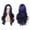 Blue, variant on Women's Long Wavy Curly Synthetic Wig with Gradient Mixed Color Fibers Rose Net Cap