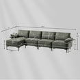 thumbnail image 4 of Costway Modern Modular L-shaped Sectional Sofa w/ Reversible Chaise & 4 USB Ports Gray, 4 of 10