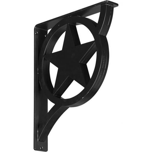 Ekena Millwork BKTM02X12X15TAU 2 x 12 x 15 in. Austin Wrought Iron Bracket - Triple Center Brace Powder Coated, Black