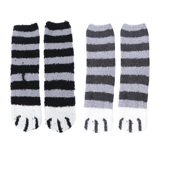 LABSERRON 2Pair Cozy Warm Socks for Winter Cat Claw Design Thick Fuzzy Socks General Users