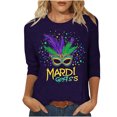 thumbnail image 2 of xixinqiwan Women Tops Women Mardi Gras Purple Sweatshirt Fat Tuesday Shirts Mardi Gras Carnival Celebration Pullover Top, 2 of 6