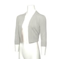 thumbnail image 3 of G-Style USA Women's 3/4 Sleeve Open Front Cropped Cardigan Sweater (S-XL), 3 of 7