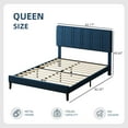 thumbnail image 6 of 4 EVER WINNER Queen Size Upholstered Platform Bed Frame with Headboard, Blue Queen Bed Frame, No Box Spring Needed, Blue, 6 of 7