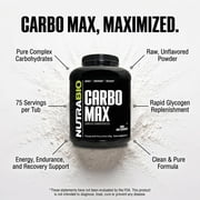NutraBio CarboMax Maltodextrin Powder - Carbohydrate Powder for Sustained Energy - Calorie Rich for Muscle and Weight Gain - Unflavored - 5 Pounds, 75 Servings