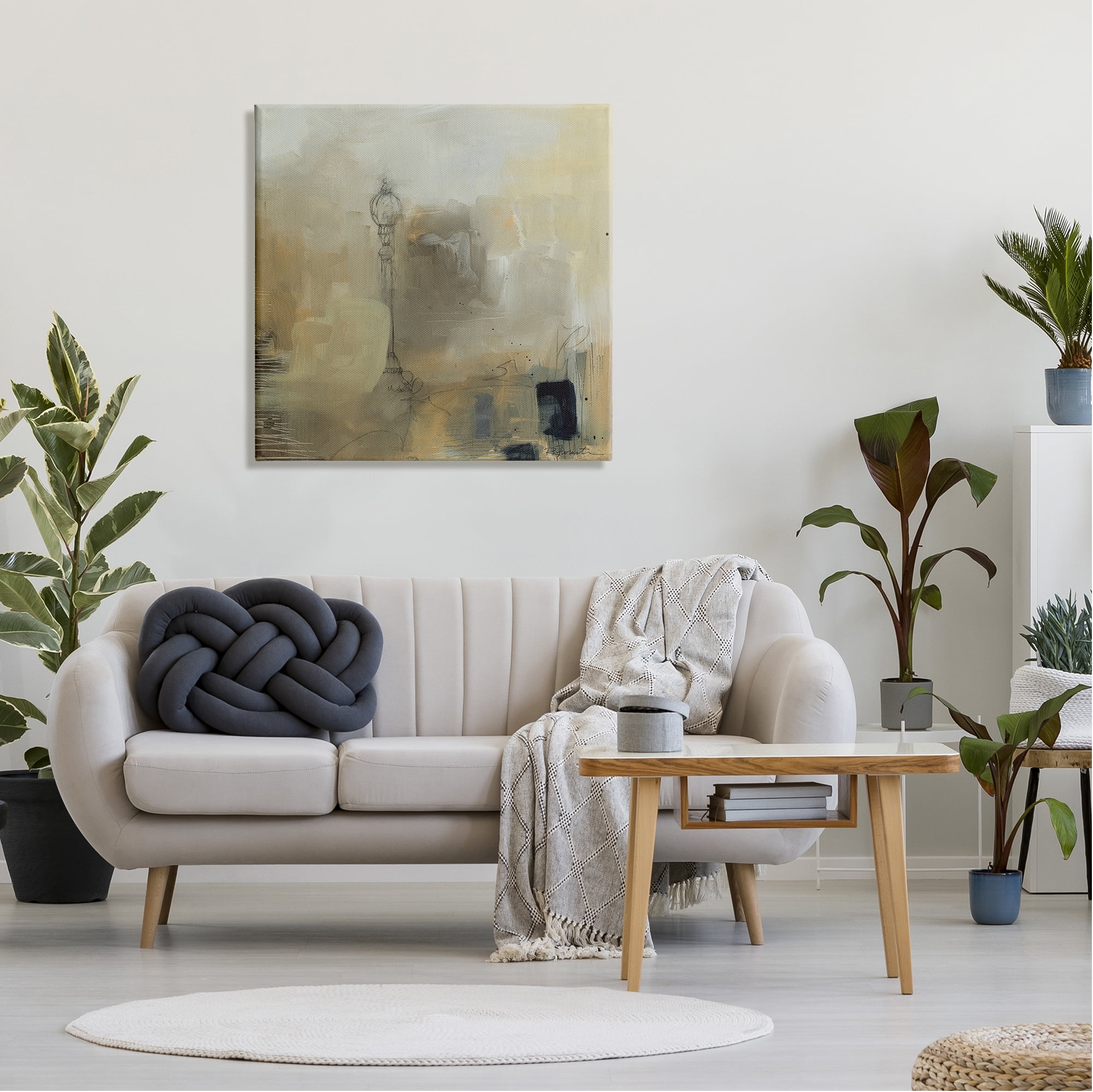 Stupell Industries Mysterious Abstract Town Scenery Street Light Scribbles Painting Gallery Wrapped Canvas Print Wall Art, Design by Ruth Fromstein