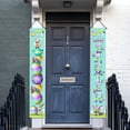 thumbnail image 3 of Happy Easter Porch Banner Bunny Egg Rabbit Party Front Door Sign Wall Hanging Spring Decorations And Supplies For Home Office Farmhouse Holiday Decor Flags_ Banners & Accessories Easter Decorations, 3 of 3