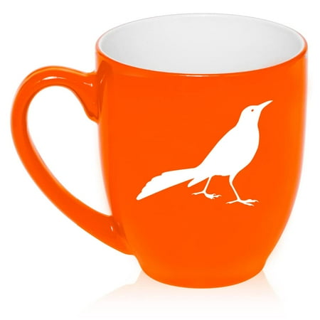 

Grackle Bird Ceramic Coffee Mug Tea Cup Gift for Her Him Women Men Wife Husband Mom Dad Grandma Grandpa Cute Birthday Ornithologist Birdwatching Quiscalus Bird Lover (16oz Orange)