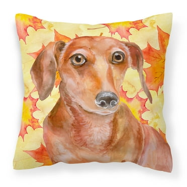 Fall Design with Dog Fabric Decorative Pillow