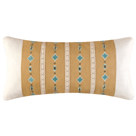 Diamond Embroidered Pillow, 12" x 24"