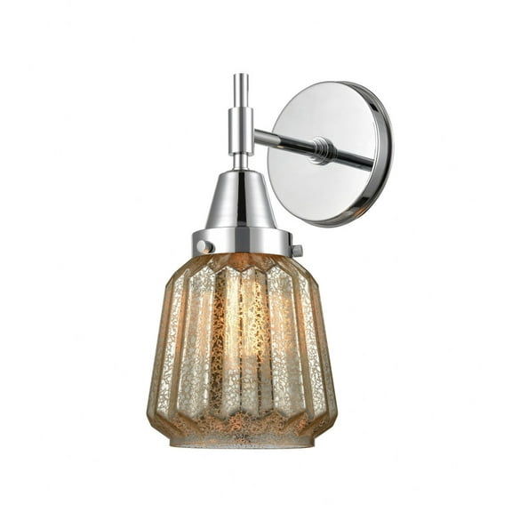 447-1W-PC-G146 Innovations Lighting Chatham - 1 Light Wall Sconce-12 Inches Tall and 7 Inches Wide-Polished Chrome Finish-Mercury Glass Color
