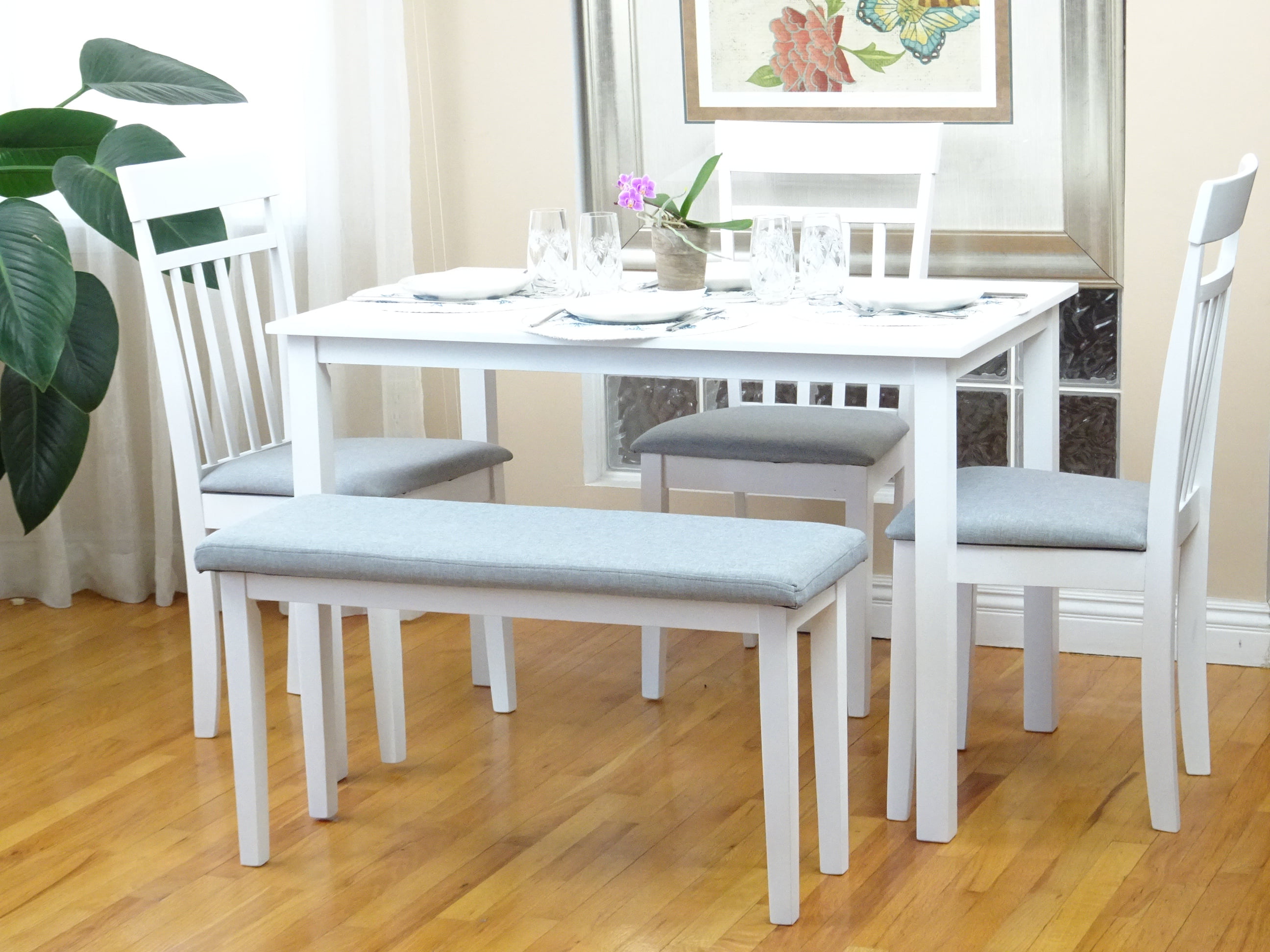 kitchen table set with bench and chairs