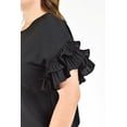 thumbnail image 4 of Blusa manga con olanes Roman Fashion /Tallas Extras, 2314 (Negro) negro 42, 4 of 7