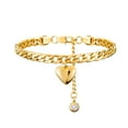 thumbnail image 3 of Anklet For Women 14K Yellow Gold Cuban Link Ankle Bracelets Summer Fashion Leg Chain Beach Foot Jewelry Ancklets, 3 of 7