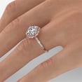 thumbnail image 6 of 1.35 ctw Cushion Cut Forever One Moissanite Flower Leaves with Diamonds Engagement Ring 14k Rose Gold, 6 of 7