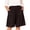 Coffee, variant on Women's Solid Color Bermuda Shorts Skort, French Style Wide Leg Culotte Shorts, Lightweight Breathable Polyester A-Line Loose Draped Five Inch Shorts with Side Pockets Black M