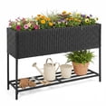 thumbnail image 1 of Gymax Elevated Planter Box Raised Garden Bed w/Rattan Surface Bottom Storage Shelf, 1 of 10