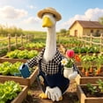 thumbnail image 6 of Aurorax Fall Porch Goose Outfits 23" Holiday,Goose Clothes for Cement Goose Porch Goose 17/19 inch,Blue Farmhouse Gardener All the Season 23" Porch Goose Clothing Accessories for Garden, 6 of 9