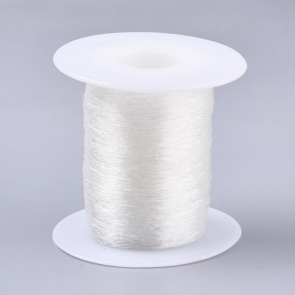 25 roll Round Elastic Thread Stretchy Bracelet String Clear 0.5mm 131.23 yards(120m)/roll