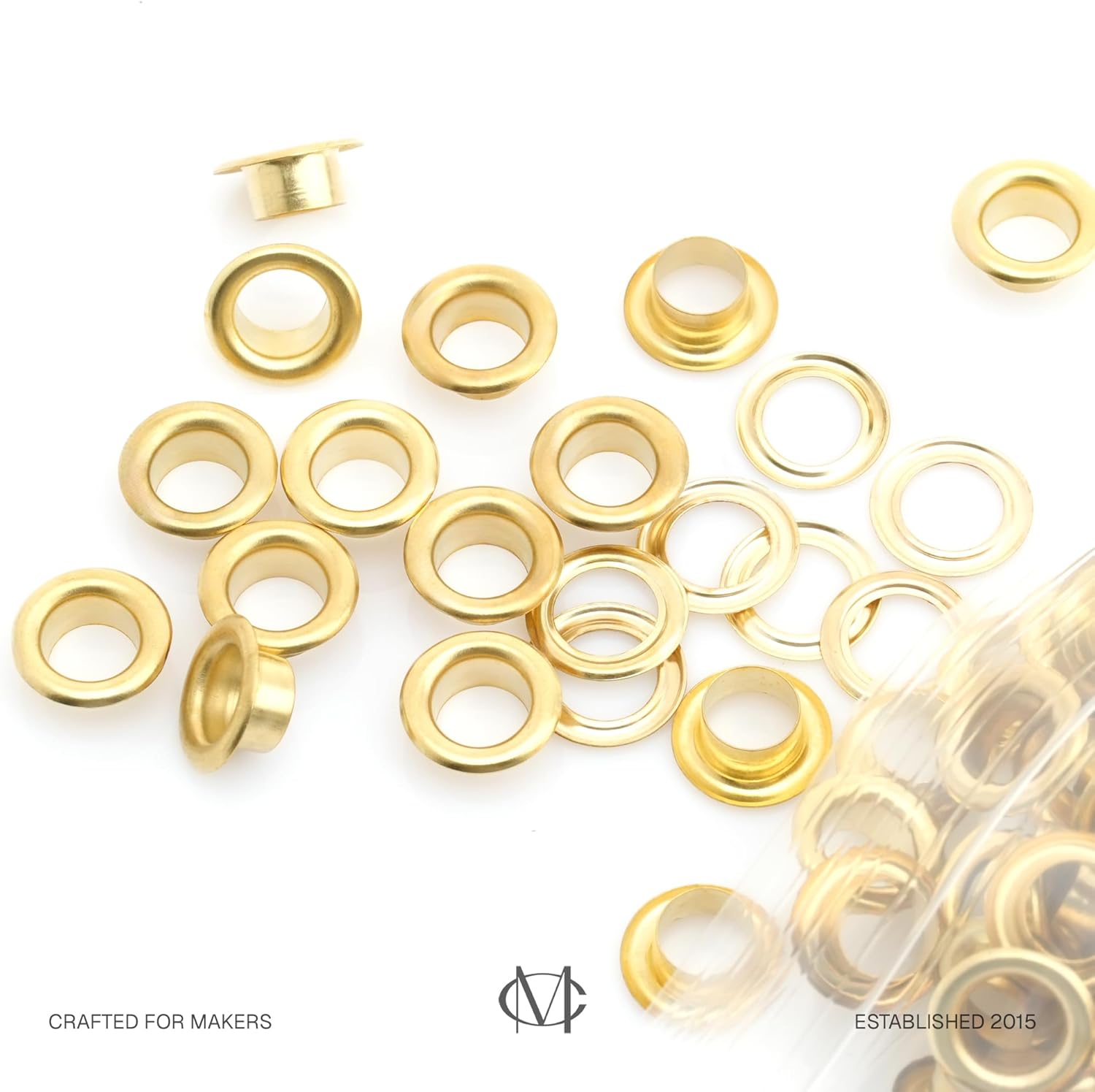 3/16" (5 MM) Hole Size Metal Grommets Eyelets with Washers for Bead Cores, Clothes, Leather, Canvas (720 Sets, Gold)