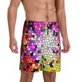 thumbnail image 6 of Mens Pajama Shorts, Colorful Tie Dye Stained Glass 3 Sleep Shorts Men Pajama Bottoms Lounge PJ Shorts with Pockets, 6 of 6