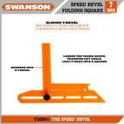 Swanson Tool Co 7 Composite 2-in-1 Speed Bevel Folding Speed Square/Sliding T Bevel, Model TOSB01