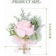 thumbnail image 4 of Wedding Rose Boutonniere Pink Groom Flower Men's Boutineer Prom Buttonholes Party Suit Decor Anniversary Accessories for Bridegroom and Man, 4 of 4